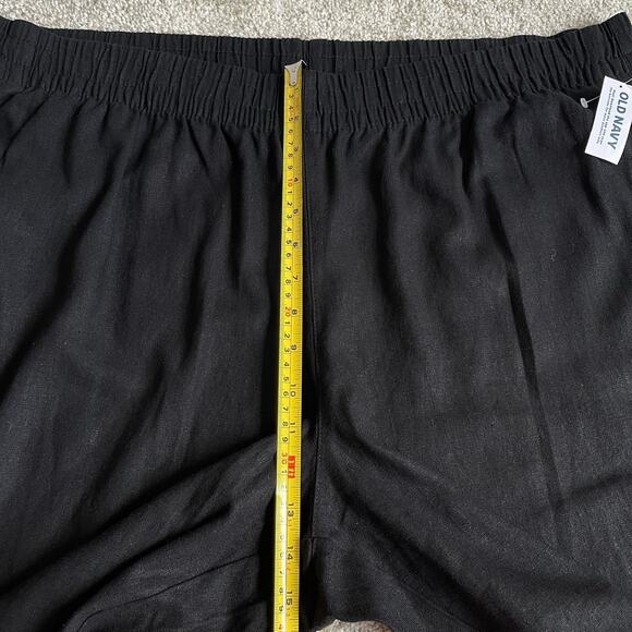 Old Navy Women's XXL Linen blend Wide Leg Pull On Pants Comfort Waist Black - Picture 13 of 15